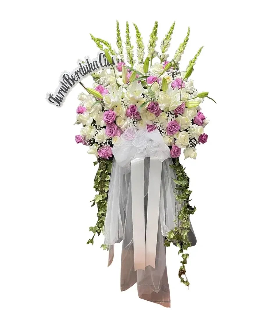 Standing flower duka cita putih