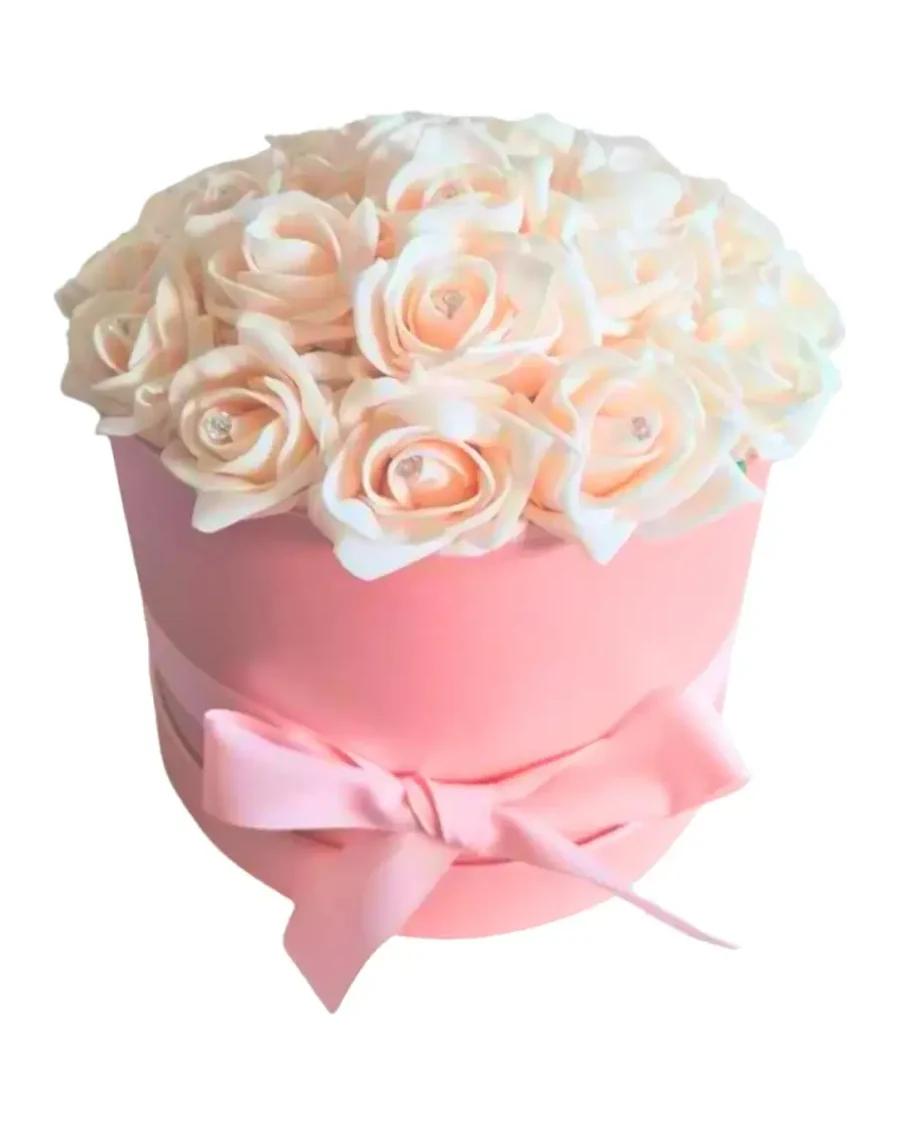 Flower box mawar peach